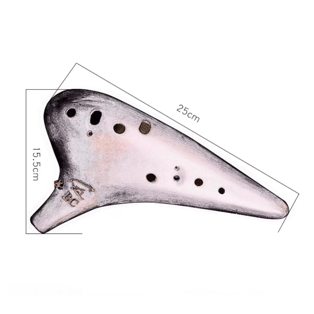 Stein Premium BC Bass C ceramic ocarina beginner friendly in Australia with deep warm tone, professionally tuned 12-hole ocarina by Fengya Focalink Taiwan maker