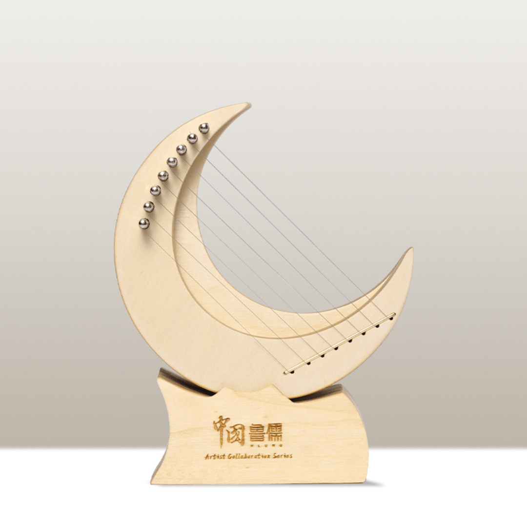 Moon Lyre Harp 8 String Hluru Mini C major unique gift buy lyre harp australia sound healing instrument