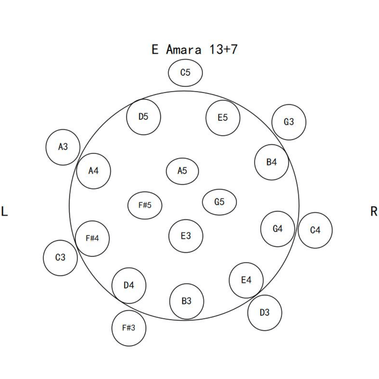 YULA Handpan 20-note E Amara 432Hz/440Hz 55cm