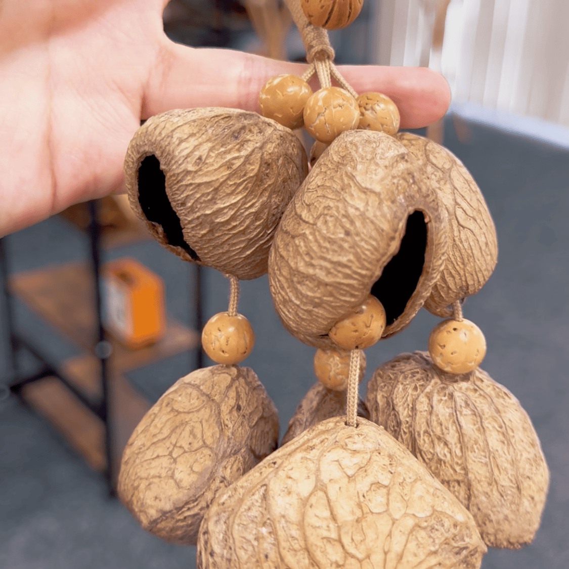 Natural Seed Shaker Ornament – Sunlit Whisper