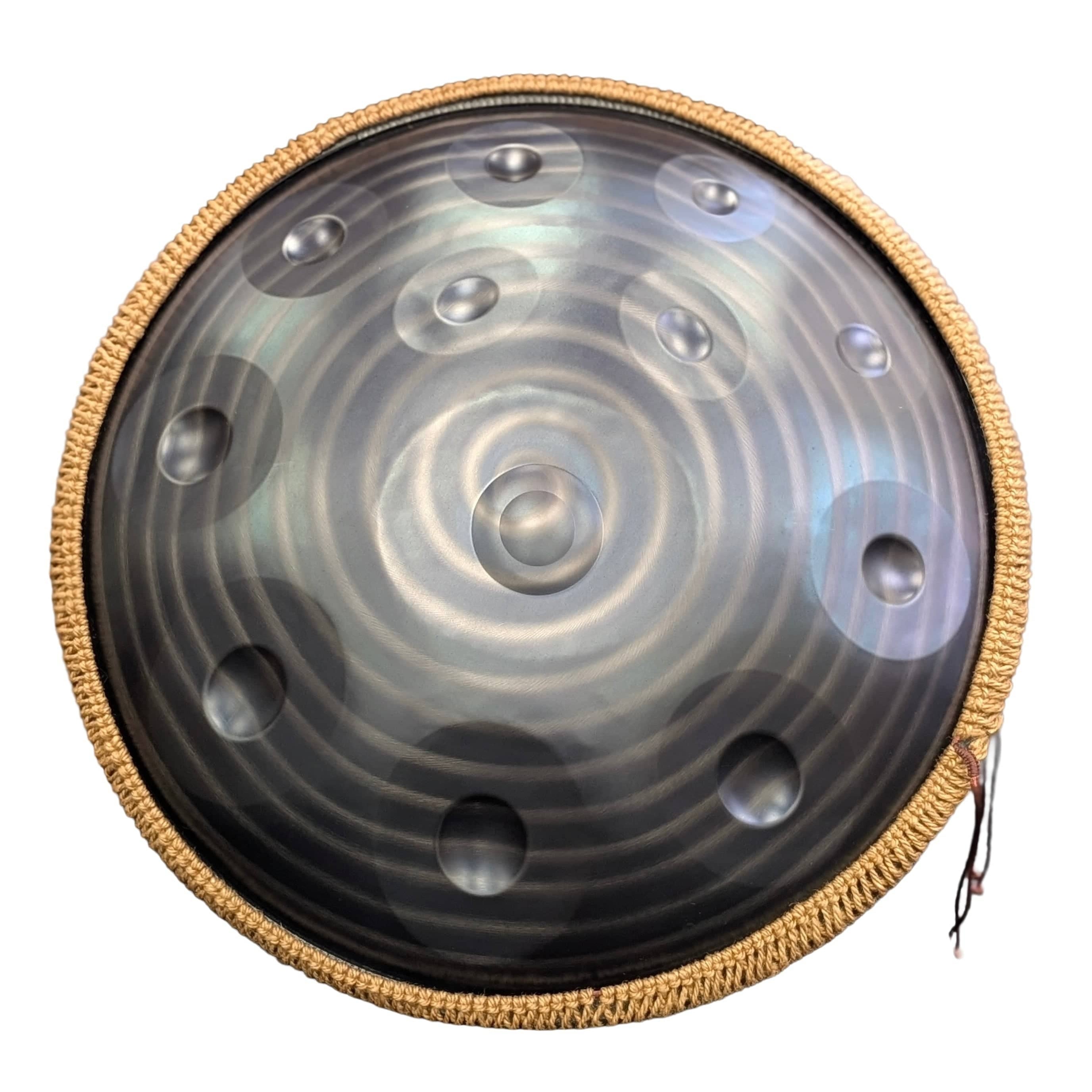 Buy beginner handpan in Australia – 55 cm Mandala 12-note D Kurd handpan, 432 Hz tuning, ideal beginner handpan for meditation, music therapy, acoustic performance, and creative expression.