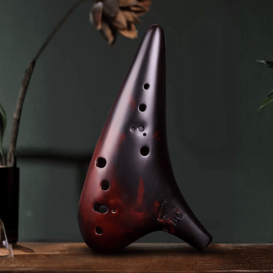 Stein Premium BC Bass C ceramic ocarina beginner friendly in Australia with deep warm tone, professionally tuned 12-hole ocarina by Fengya Focalink Taiwan maker