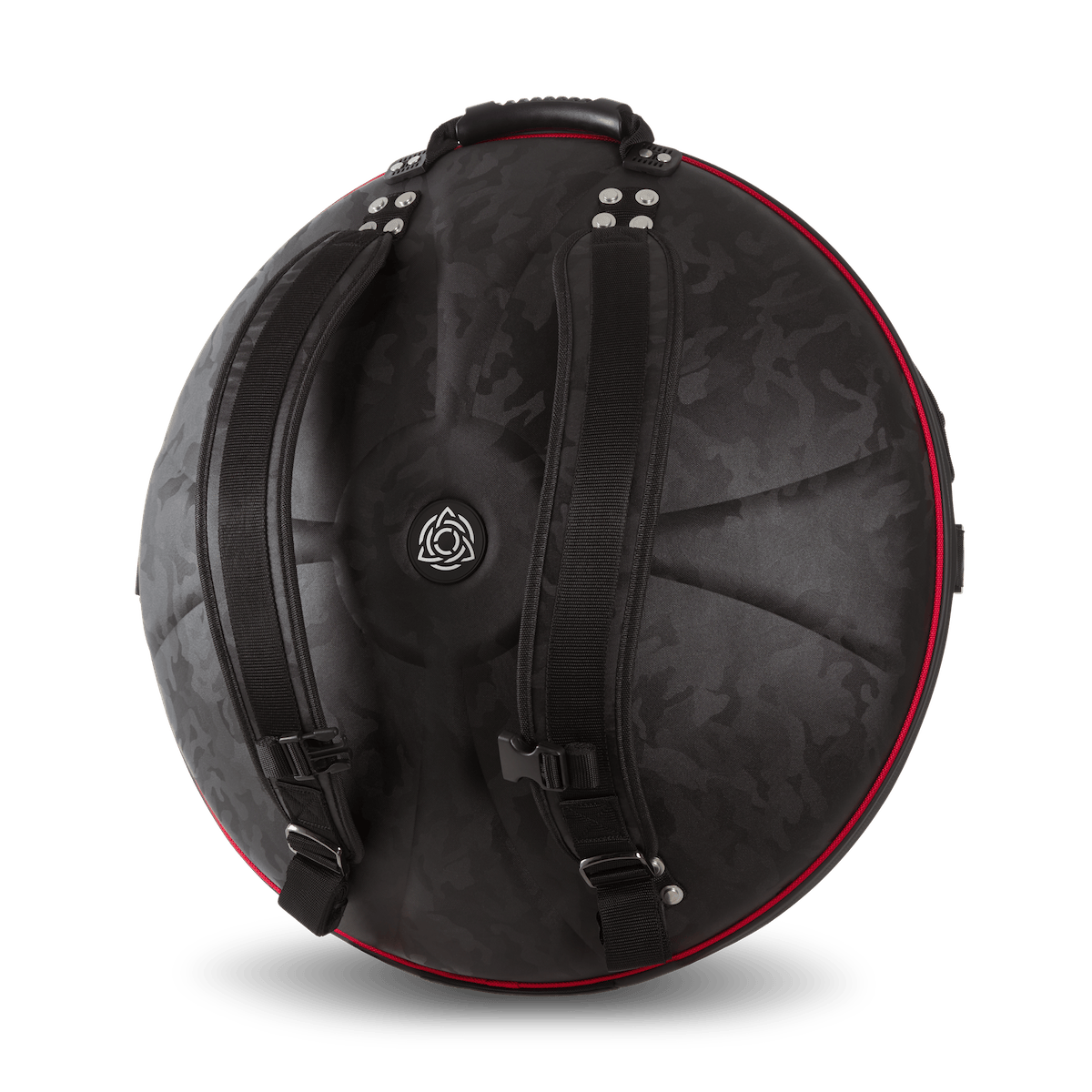 Hardcase Technologies EVATEK 2.0 Medium handpan bag in camu black showing the backpack straps