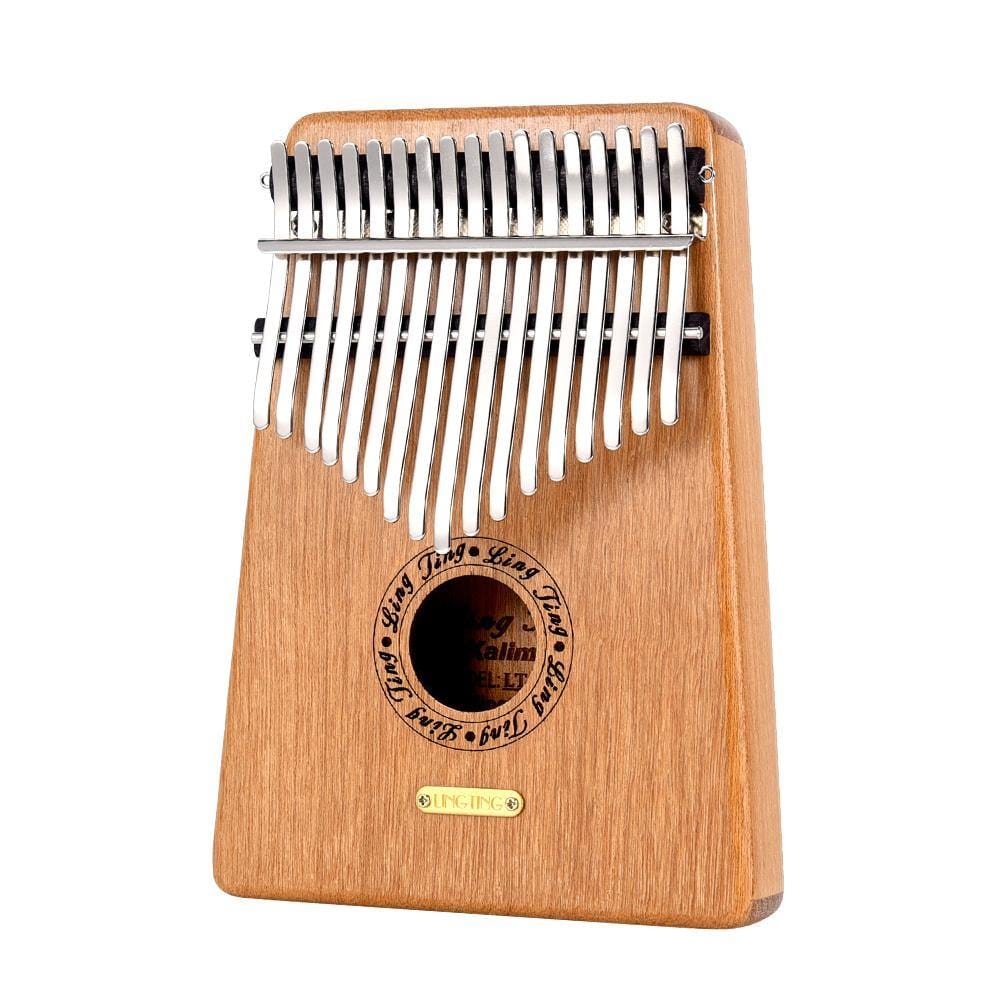 Ling Ting 17-key kalimba thumb piano with wooden body and metal tines, ideal for healing music and meditation