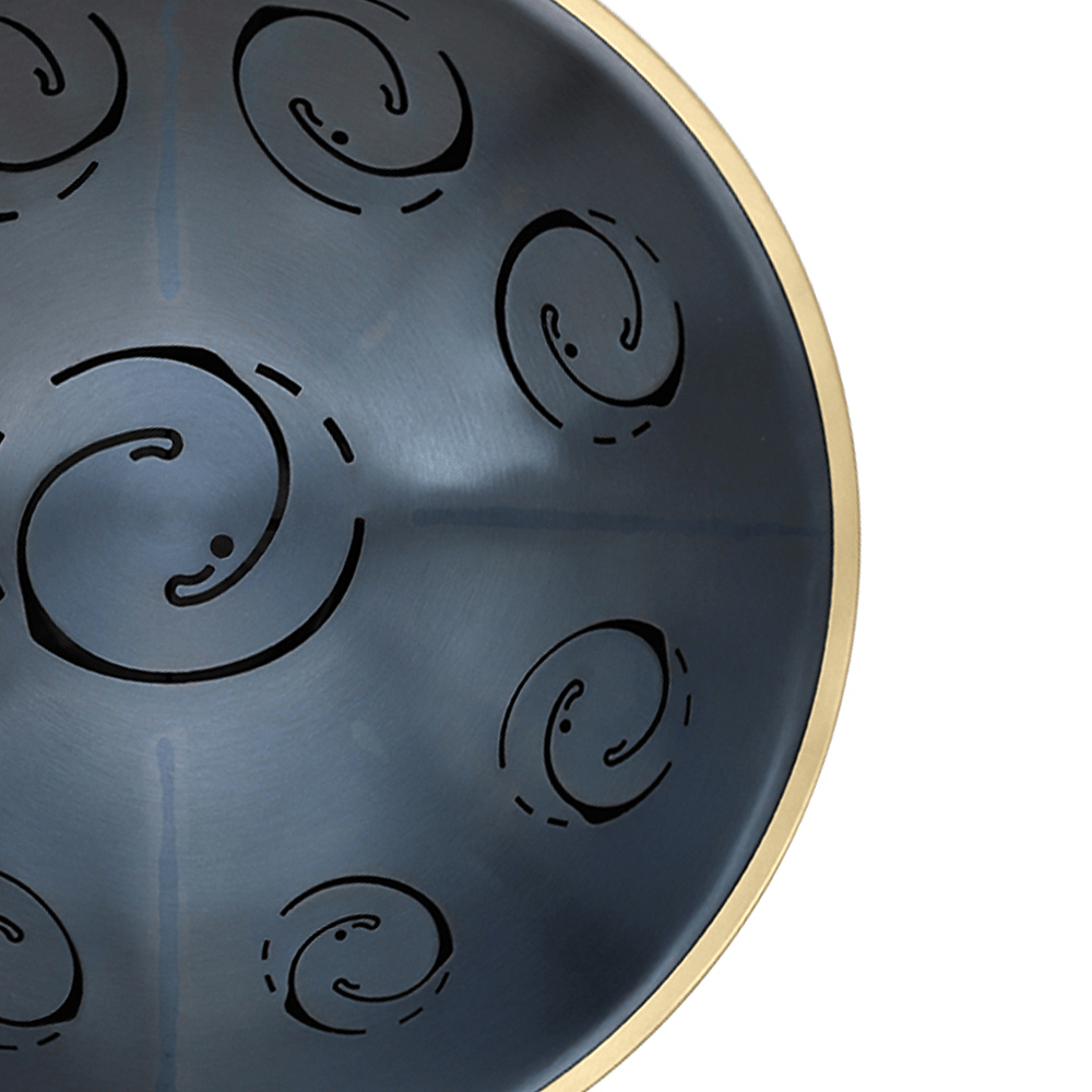 RAV Moon F#m-A Ariumi steel tongue drum shown from another angle.