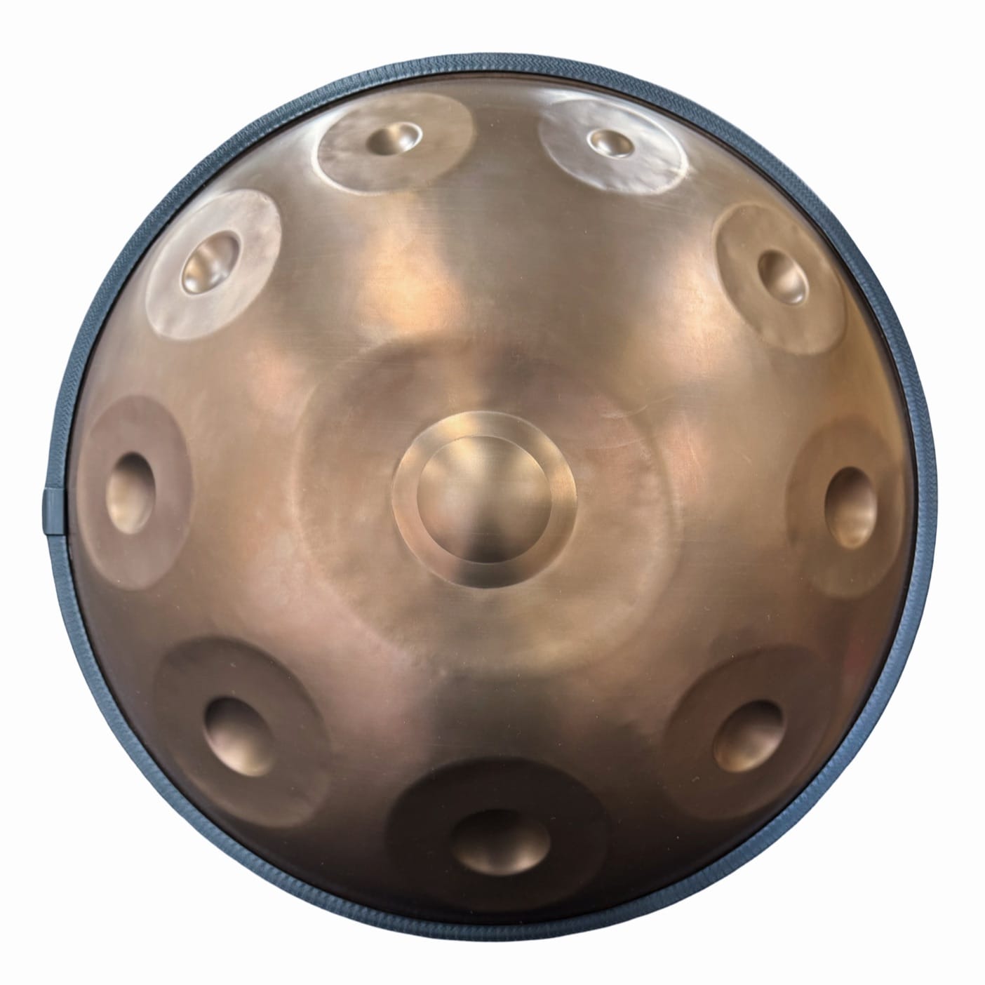 Riza Premium 10-note D Kurd 55cm gold handpan, front view