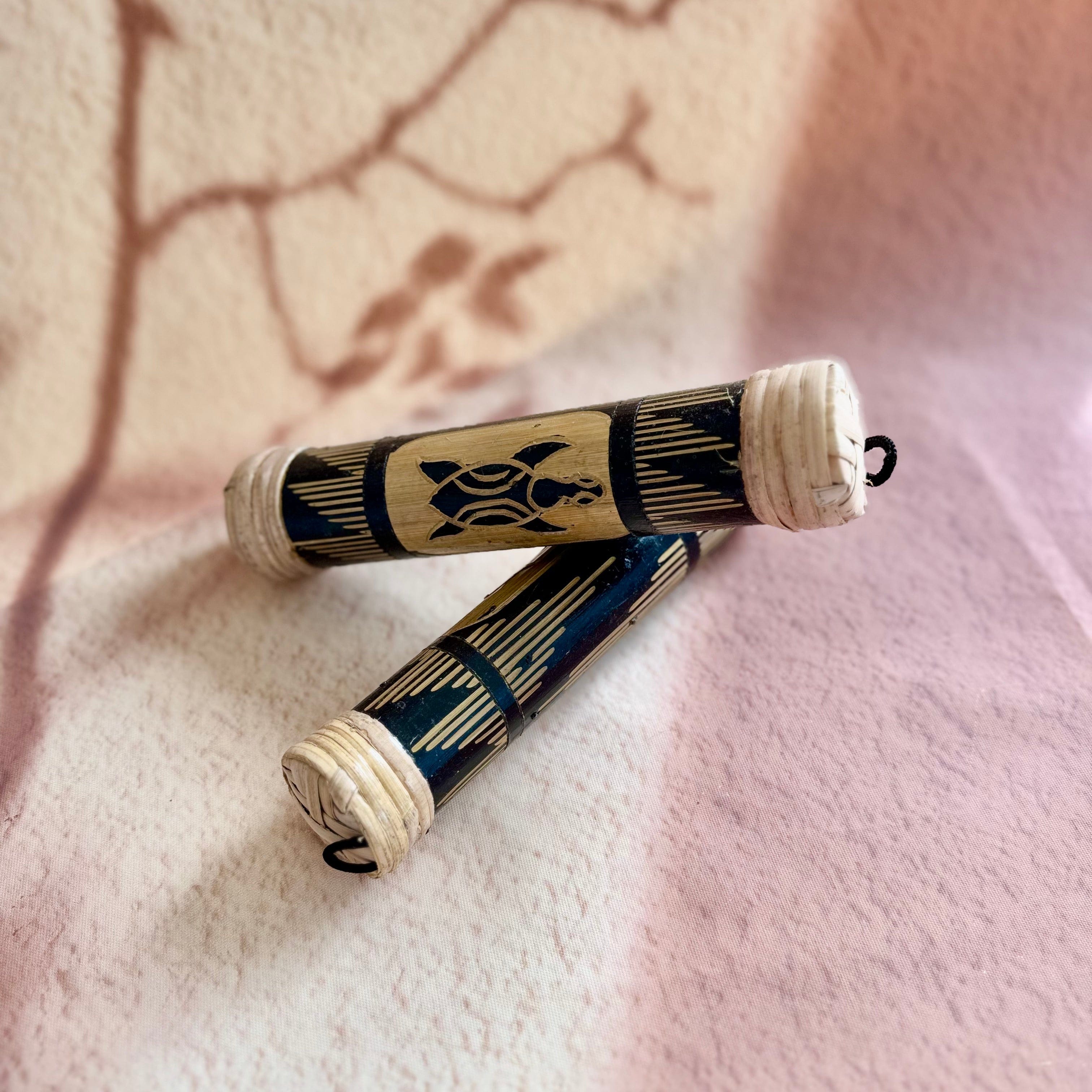Handcrafted bamboo wind chimes with turtle design, perfect for healing sound and meditation decor